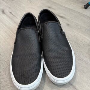 Vans Black Leather Slip-On